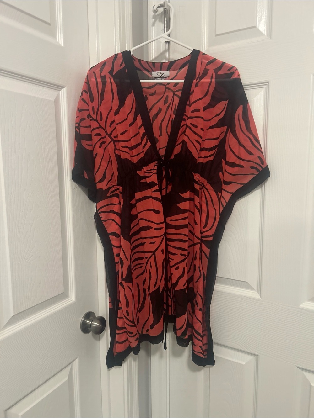 Pink and Black Zebra-Print Swim Coverup